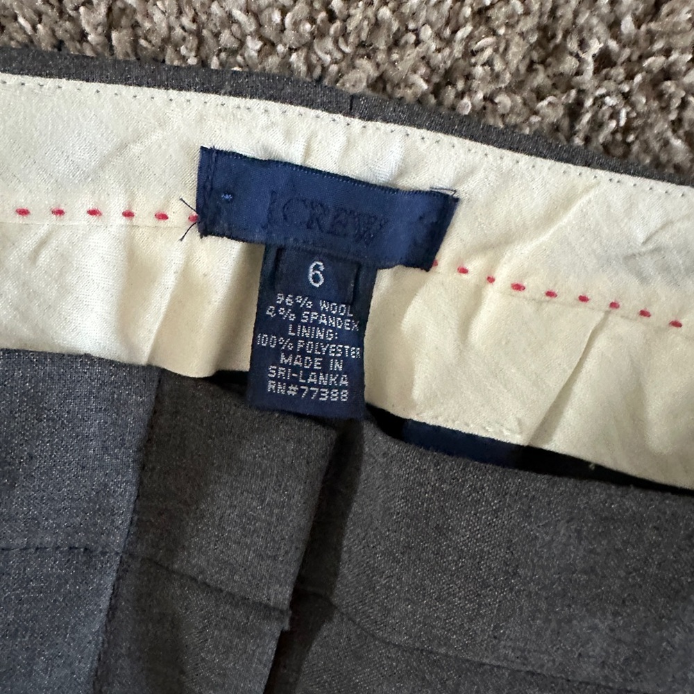 JCrew Gray Two-Piece Suit Set sz 6 city fit wool blend lined 2 button blazer - Picture 4 of 16